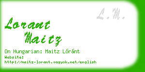 lorant maitz business card